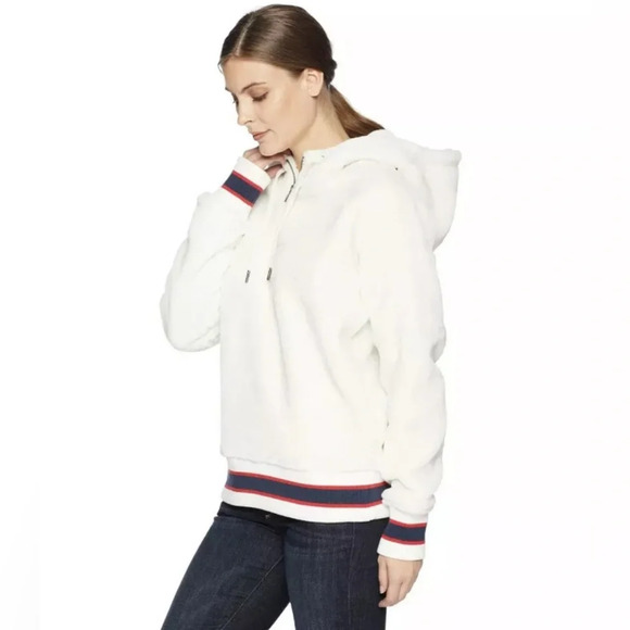 UGG AUSTRALIA KAILANI SHERPA HOODIE PULLOVER CREAM SIZE M - Picture 2 of 14